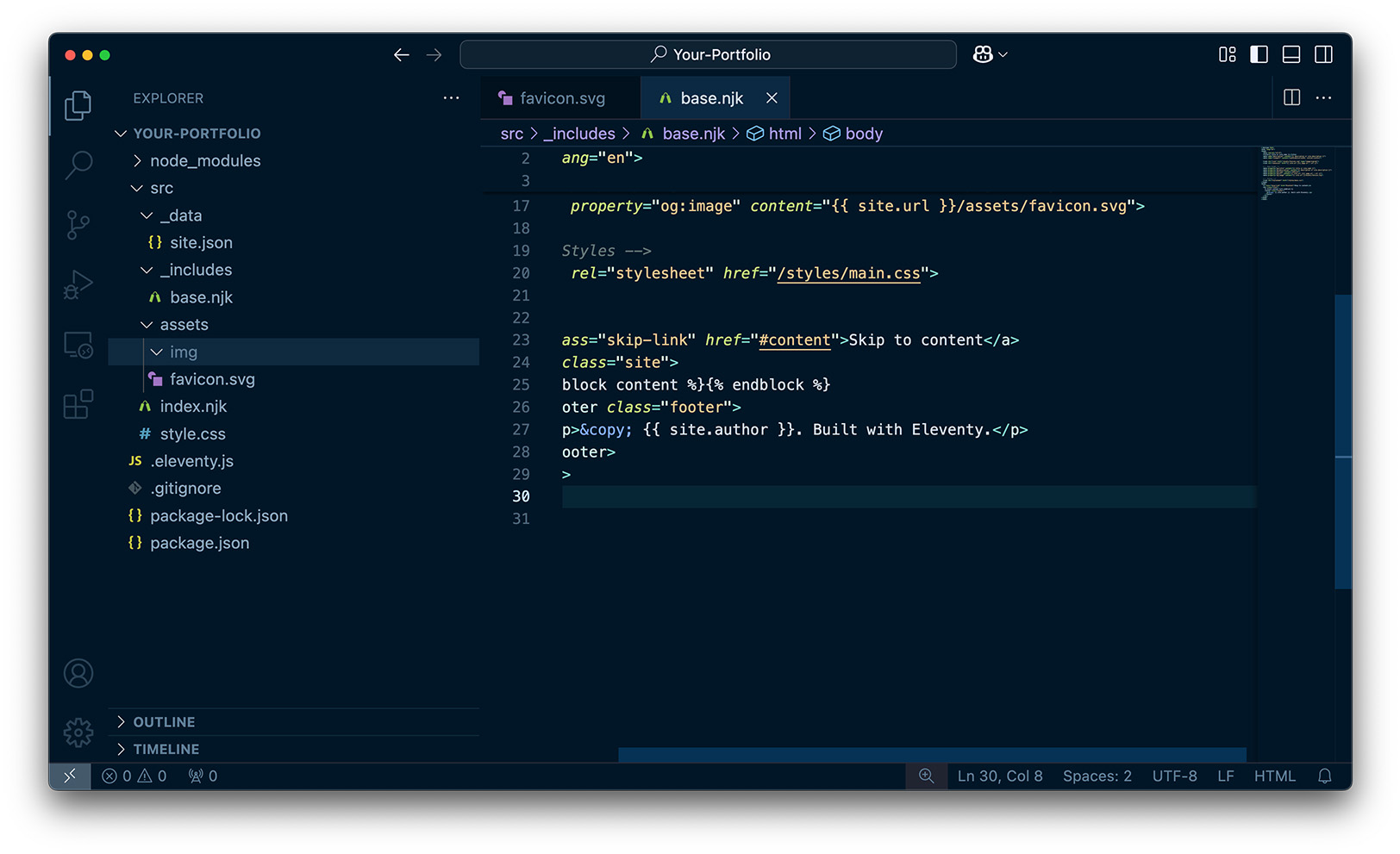 Build section filled out example