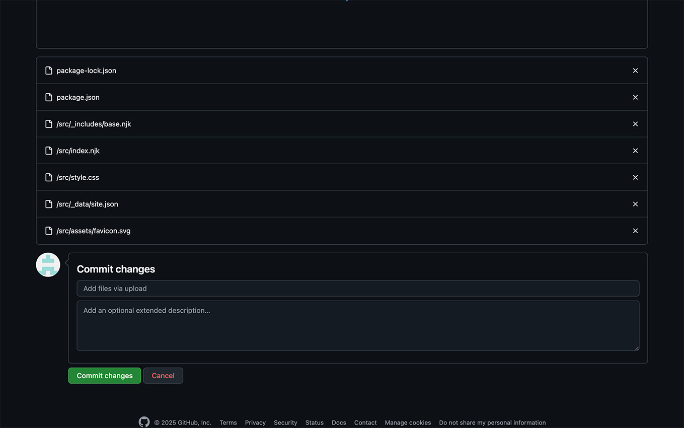 Build section filled out example