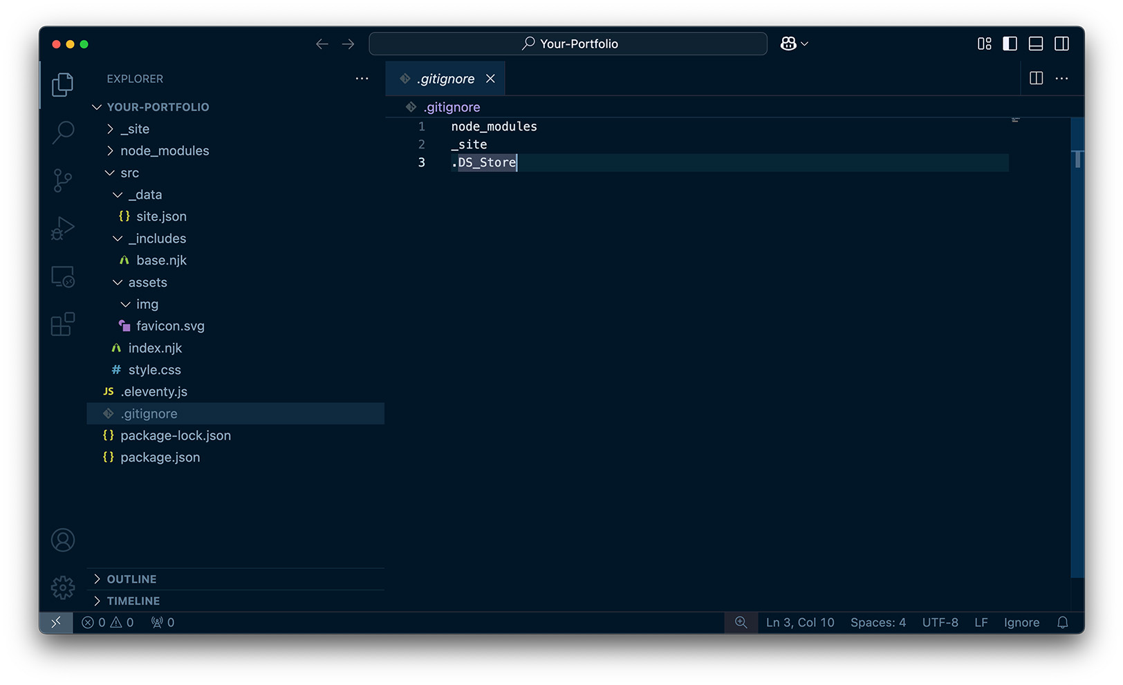 Build section filled out example