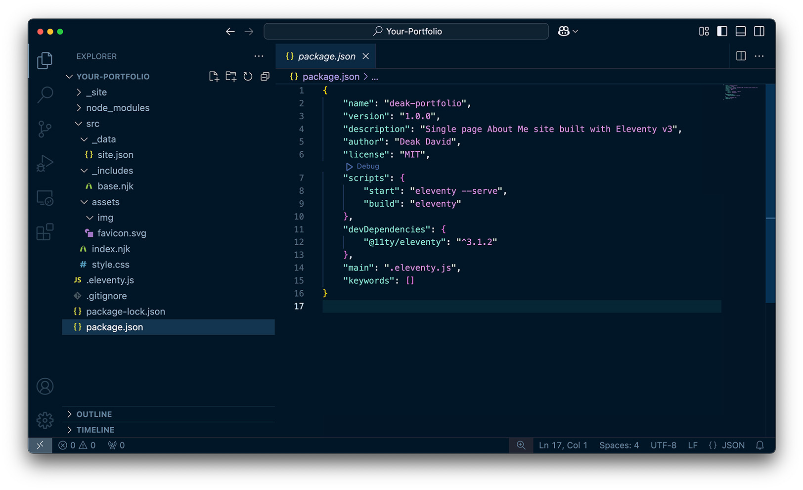 Build section filled out example